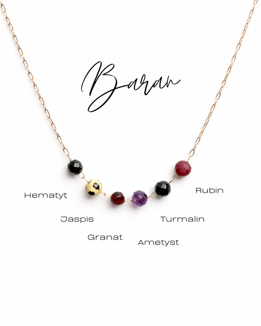 złote naszyjniki Twój ZODIAK, Naszyjnik Glam, Baran, złoty