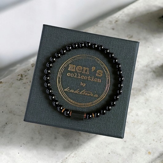 biżuteria męska Czarny turmalin - bransoletka męska - OCHRONA