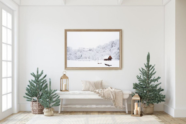 fotografia PLAKAT  zimowy śnieg góry las