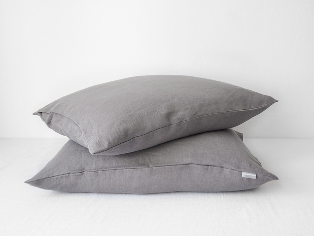 poduszki gładkie Lniana Poszewka Classic TRUE GRAY