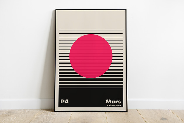 Mars Nasa Project, plakat art vintage Pas De LArt