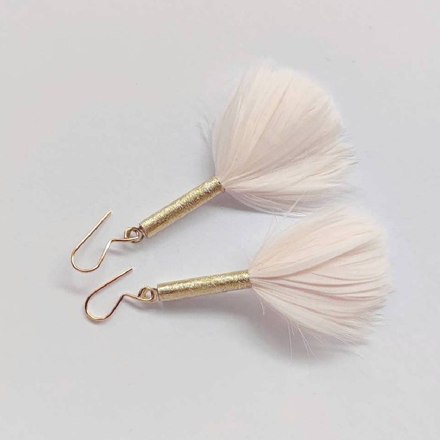 kolczyki z piórami PIÓRKO kolczyki