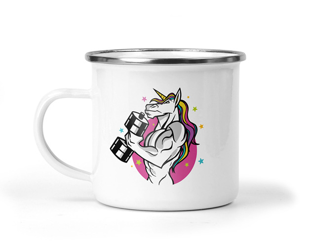 kubki Kubek metalowy fit jednorożec