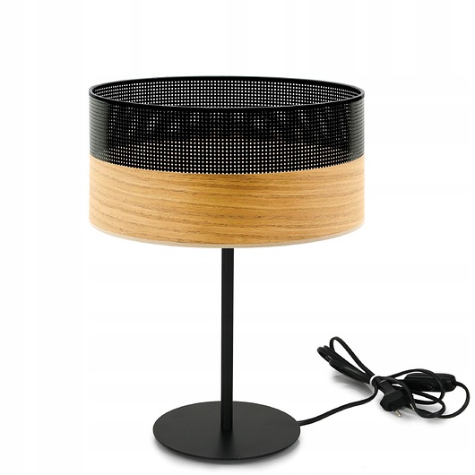 lampy stołowe LAMPKA NOCNA STOŁOWA Z ABAŻUREM DZIURKI GABINETOWA E27 XL DUŻA