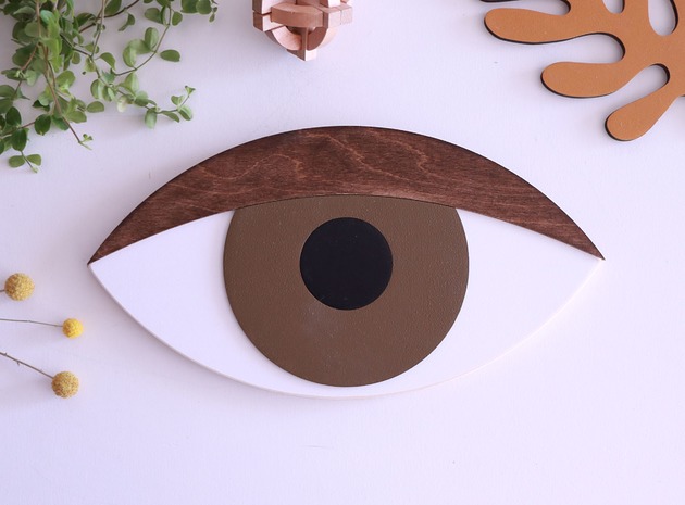 Ozdoby na ścianę Oko 3D antyczna zieleń z ciemną powieką