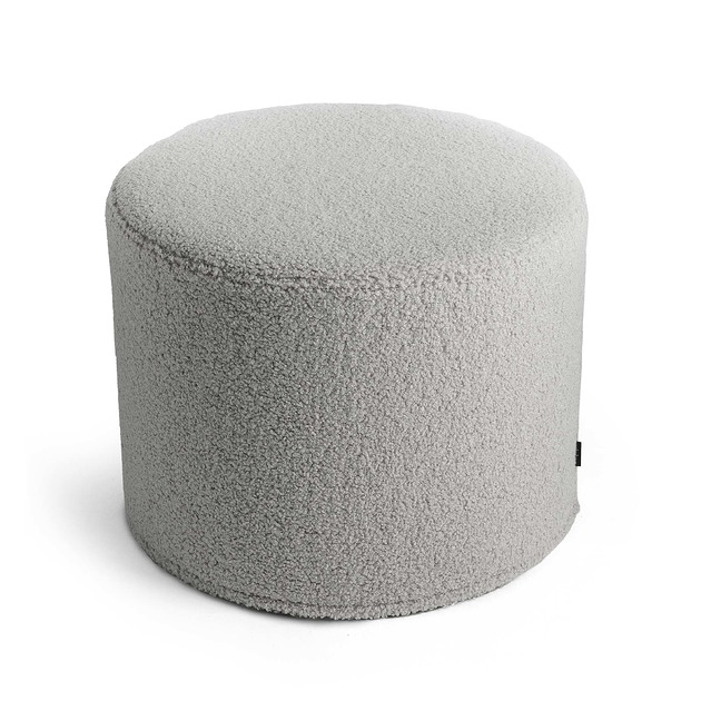 poduszki plecione Szara okrągła pufa Cozy 45x35