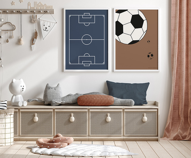 obrazy i plakaty do pokoju dziecięcego Plakat dla dzieci Soccer Ball