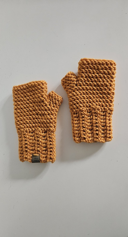 rękawiczki damskie Mandarynkowe Mitenki jesienno/zimowe