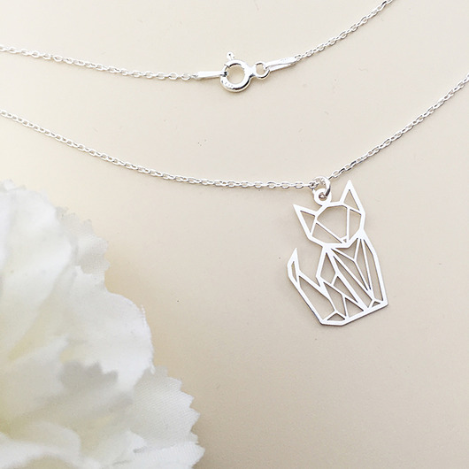 srebrne naszyjniki Naszyjnik z LISEM , mały lisek srebro 925, lis