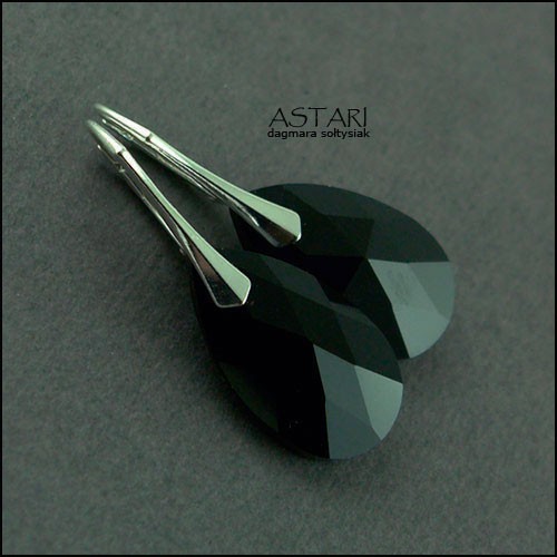 kryształ SWAROVSKI I SREBRO - JET Astari