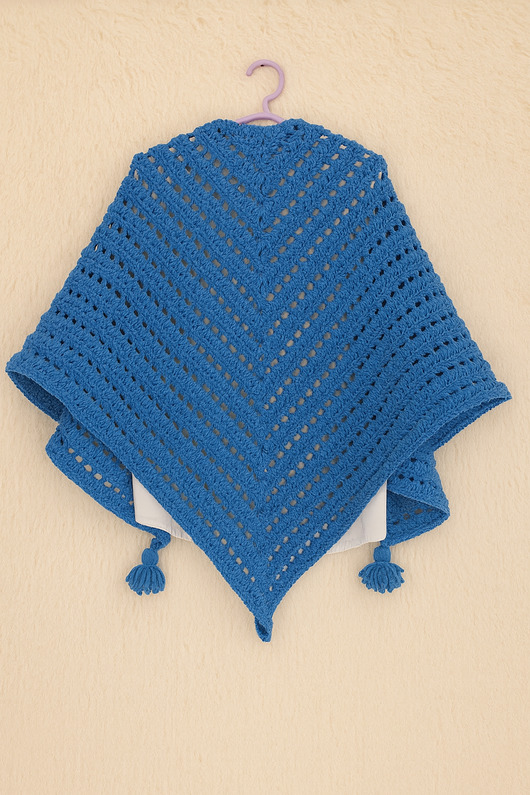 szale damskie Piękna, gruba, ciepła szydełkowa chusta handmade 210/110