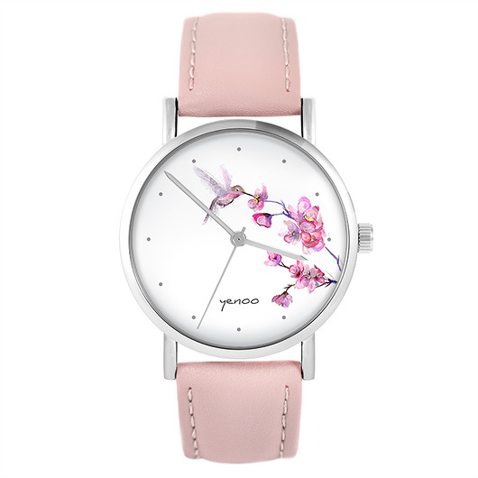 zegarki damskie Zegarek - Koliber, oznaczenia - pudrowy róż