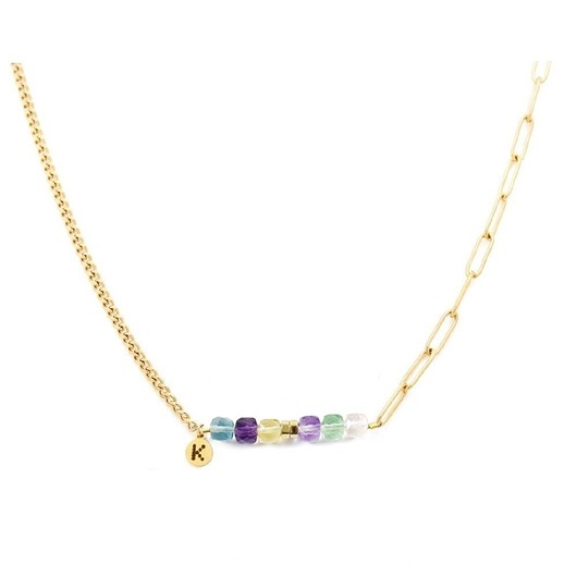 naszyjniki - inne Bestseller! Naszyjnik z kostek magicznego Fluorytu