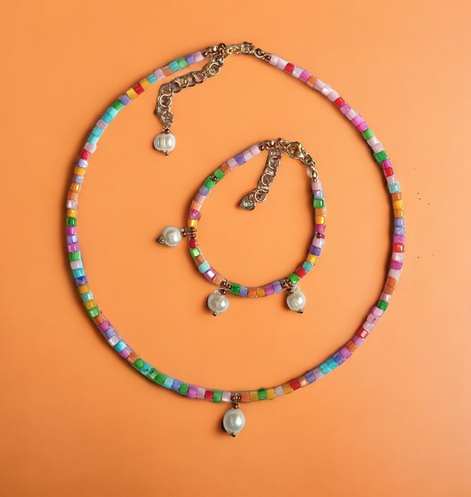 komplet biżuterii RAZEM TANIEJ! komplet : summer collection  : muszla i perły