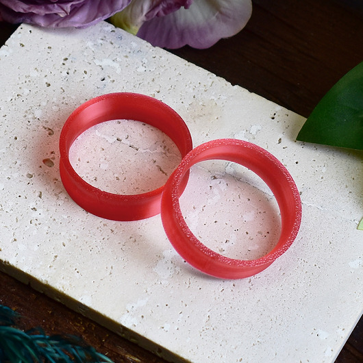 biżuteria różna Tunele do uszu 10-100mm / przezroczysty czerwony / plugi, tunele siodłowe