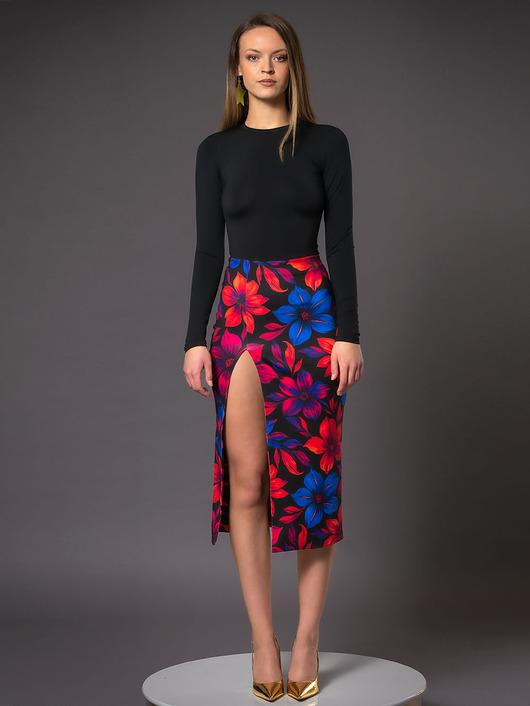 bluzki z długim rękawem damskie Bluzka basic z długim rękawem - Kate Black