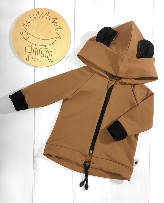 bluzy dla niemowlaka Bluza rosnąca miś -karmel