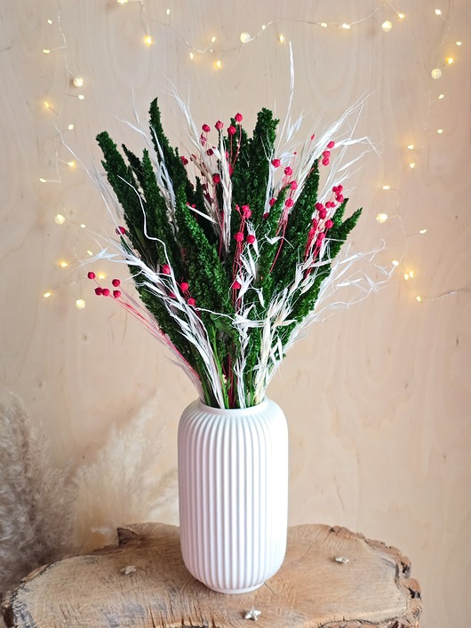 dekoracje świąteczne Świąteczny bukiet do wazonu - suszone kwiaty na stół