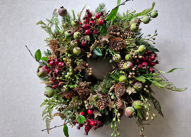 wianki bożonarodzeniowe Wianek z dziką różą