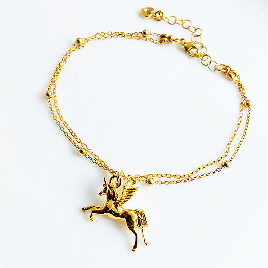 bransoletki złote Bransoletka  z jednorożcem, złoty jednorożec