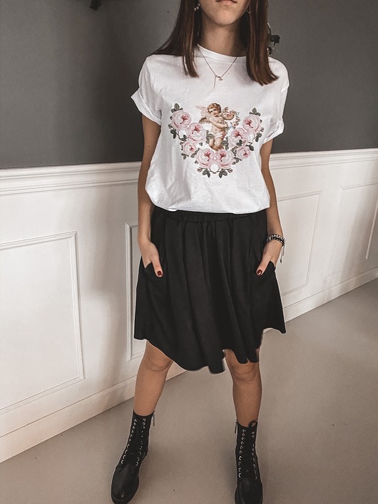 t-shirt damskie T-SHIRT z aniołkiem ANGEL ROSE