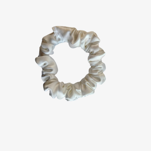 gumki do włosów Gumka jedwabna, scrunchie, biały lotos MINI