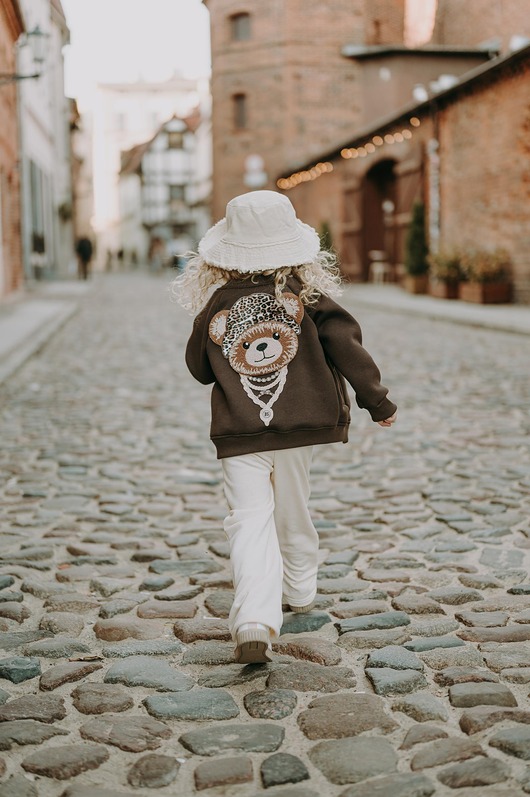 bluzy dla dziewczynki Bluza rozpinana bomberka Pantera Teddy