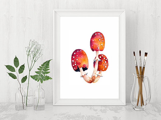 plakat. grzyb (format A5) Love Life and Forest