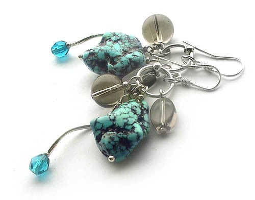 turquoise gray - kolczyki maghia