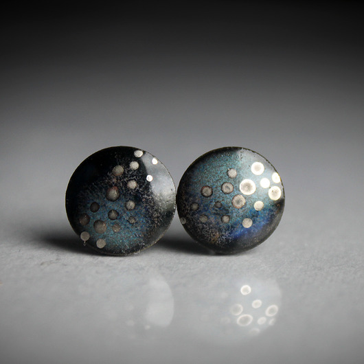 kolczyki ceramiczne Nebula 11mm /stal chirurgiczna/