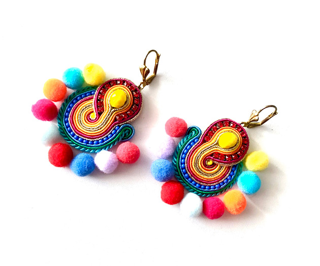 kolczyki soutache Sutaszowe kolczyki BOSA