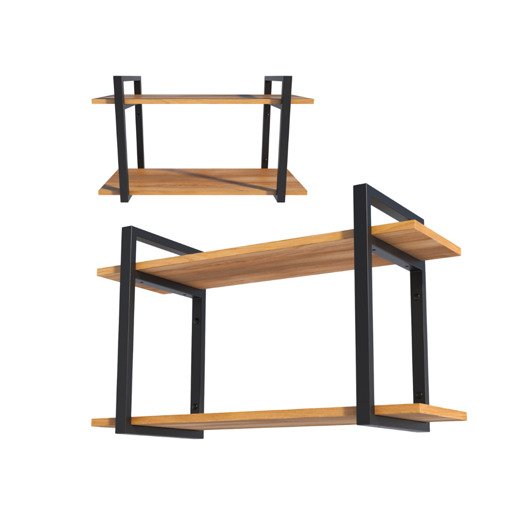 regały i półki Półka Wiszaca na Ścianę  Loft Podwójna Metalowa Regał Nowoczesna 80 cm