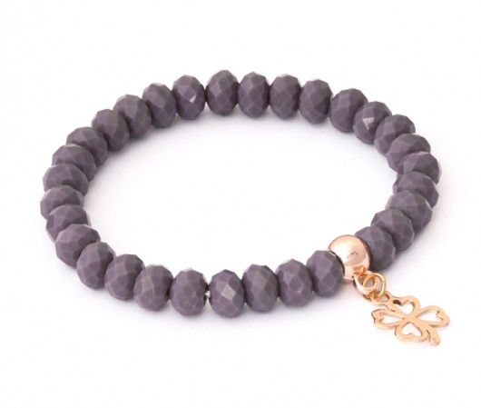 Violet crystals with clover pendant Lavoga