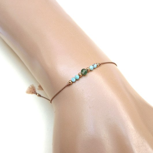 bransoletki z kamieni naturalnych Bransoletka z larimarem i agatem mszystym - komunikacja emocjonalna