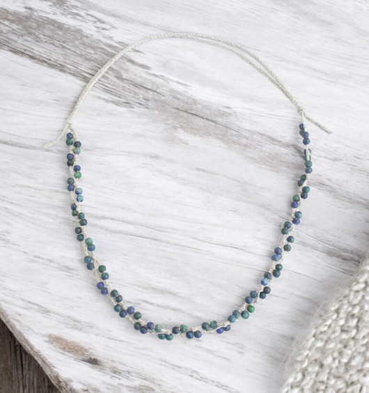 naszyjniki - inne Chryzokola Naszyjnik bez metalu