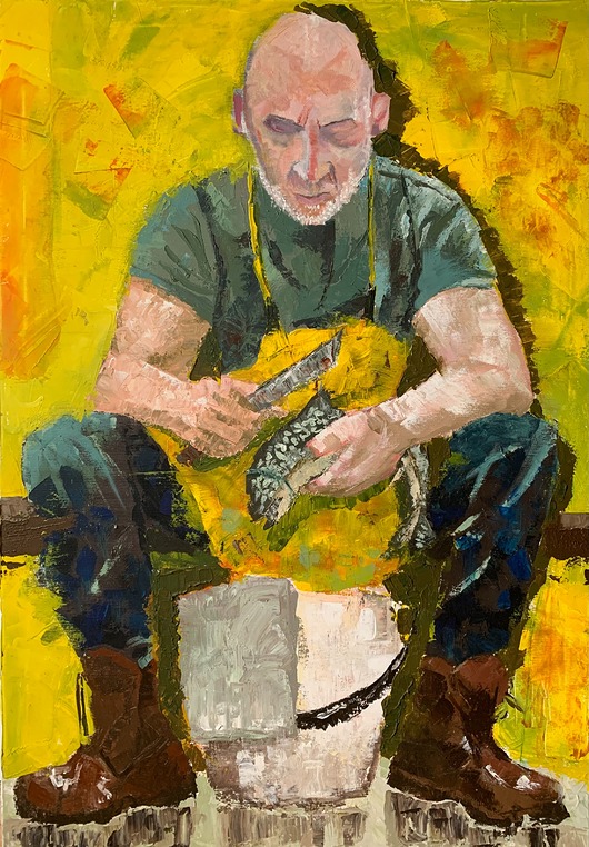 obrazy Rybak 100x70 cm