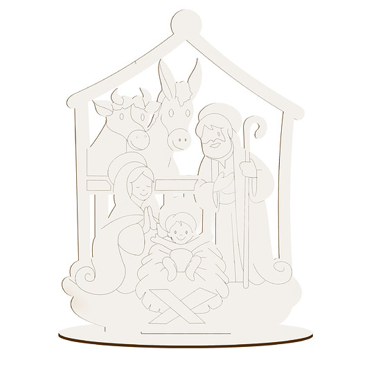 dekoracje świąteczne Ozdoby Świąteczne BIAŁE Szopka Stajenka Święta Rodzina Figurki ZESTAW 10SZT