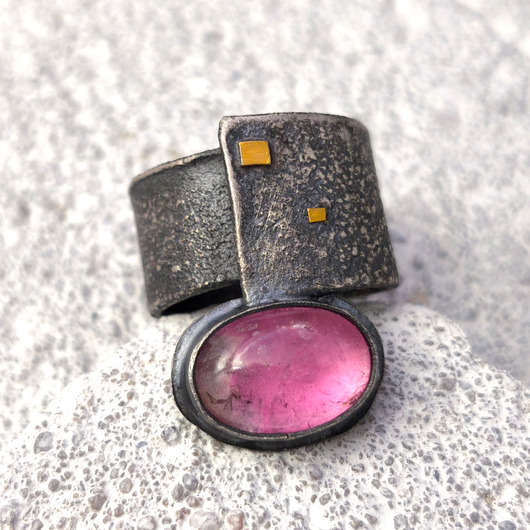 pierścionki srebrne Pierścionek Różowy turmalin