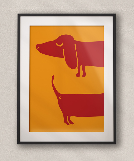 grafiki i ilustracje Minimalistyczny plakat Jamnik