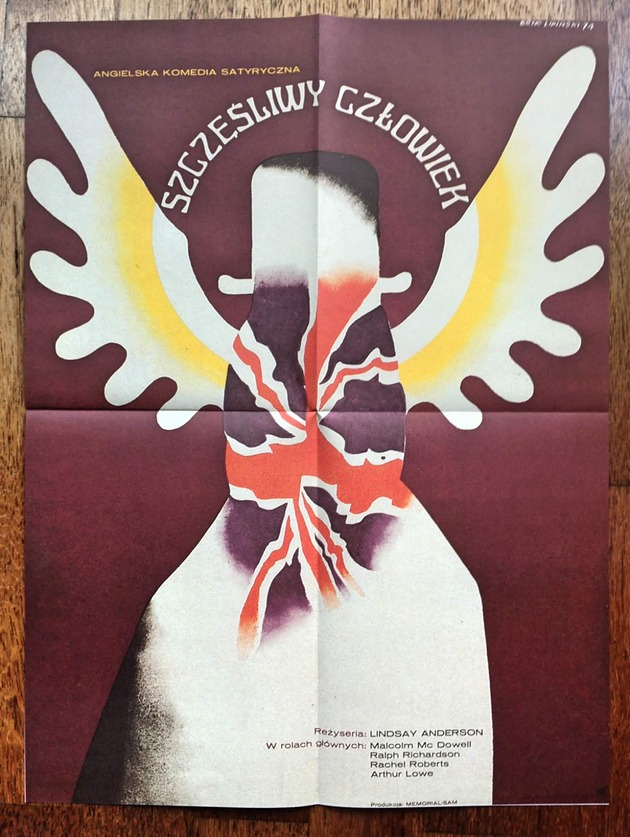 plakaty Plakat filmowy do  komedii satyrycznej O Lucky Man, proj. E. Lipiński, 1974