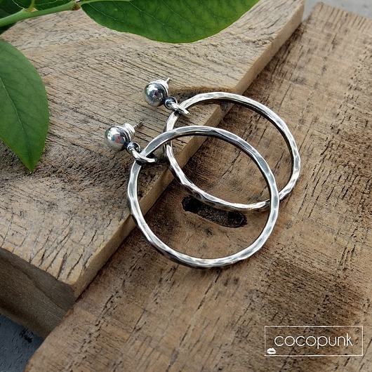 kolczyki srebrne 3 CM KOLCZYKI SREBRNE KOŁA -nowoczesne, lekkie.