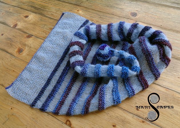 szale damskie UNIKAT szal-kameleon "Shades of Blue"