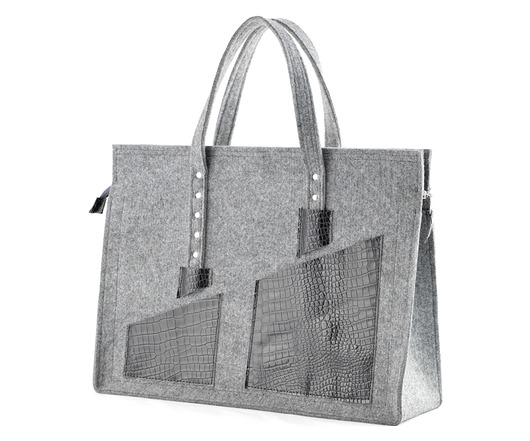 torby XXL Duża Torba Na Laptopa - Filc i skóra UNISEX