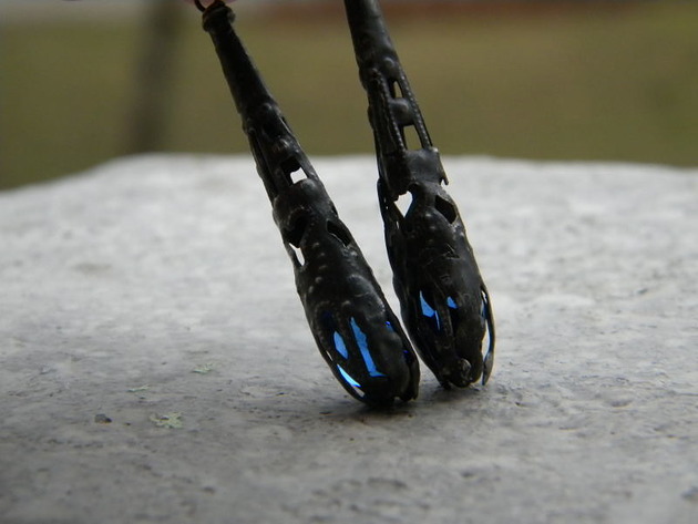kolczyki wire wrapping Prawie jak gotyk  - kolczyki
