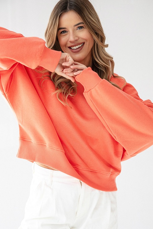 bluza bez kaptura damska Bluza Iconic Koral