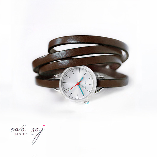 bransoletki - inne Summer simple  -zegarek -brown