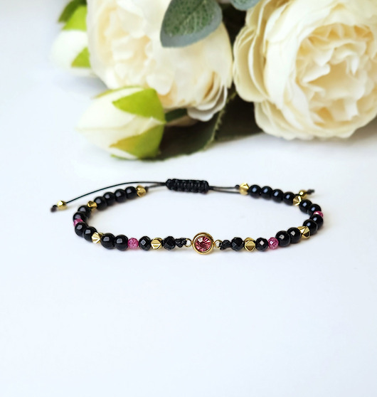 bransoletki z kamieni naturalnych Ochronna z Turmalinem i Onyksem