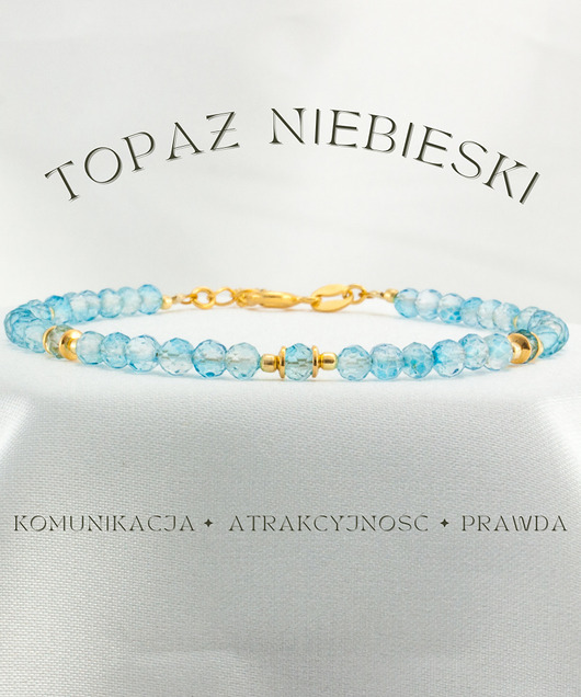 bransoletki z kamieni naturalnych Topaz niebieski Bransoletka