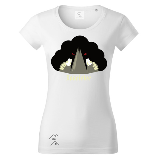t-shirt damskie Kościelec grafika by Szymon Rabiasz white