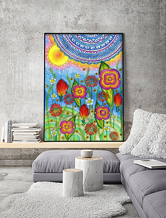 grafiki i ilustracje Słoneczna łąka